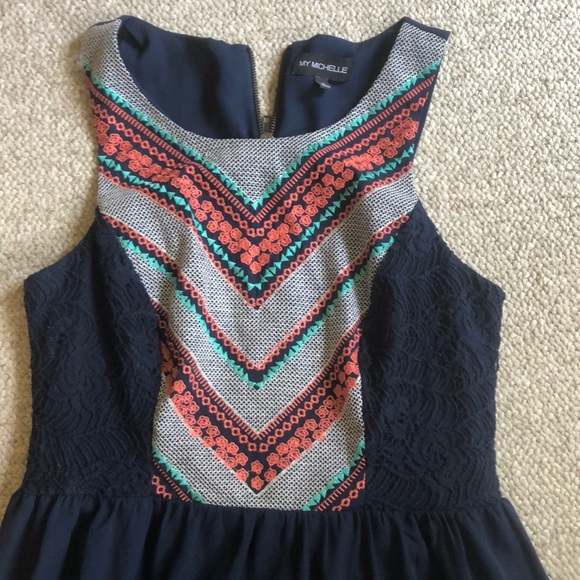 Navy short dress - Picture 2 of 3